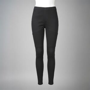 Oober Swank Pants S Moto Biker Edgy Stack Faux‎ Leather Pull On Stretch Legging